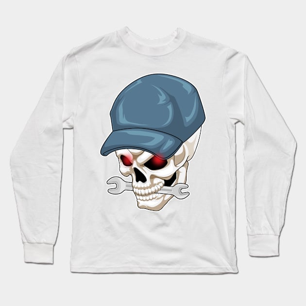 Skull Craftsman Wrench Long Sleeve T-Shirt by Markus Schnabel